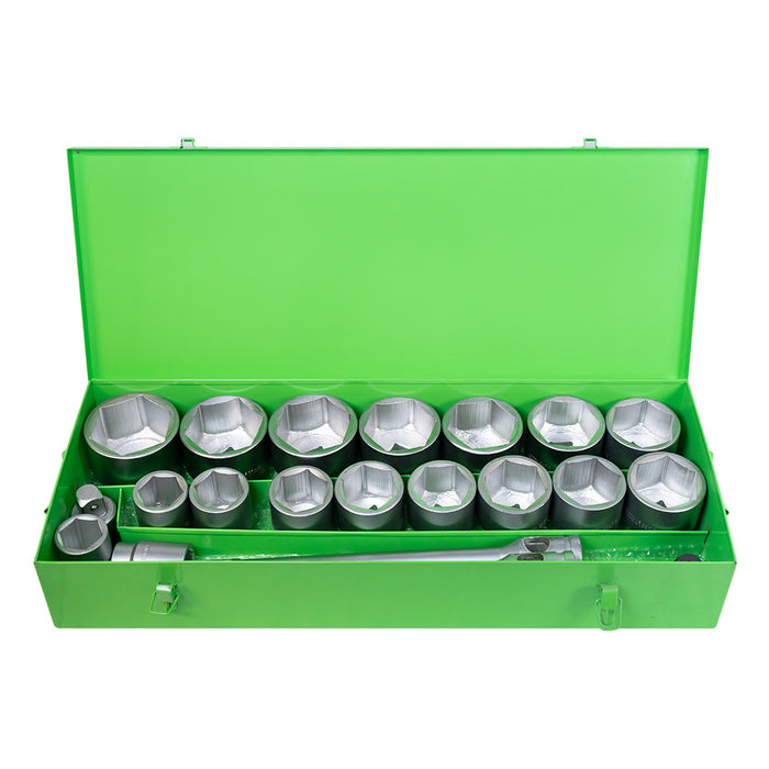 ESTUCHE METÁLICO CON 22 PIEZAS DE AUTOCLÉ DE 1" EN HEXAGONAL CINCADO - 51616
