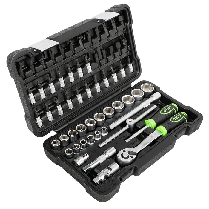 ESTUCHE DE HERRAMIENTAS DE 59 PIEZAS CON VASOS HEXAGONALES 3/8" CINCADO -54277