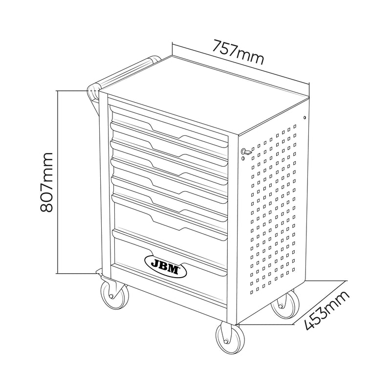 CARRO DE HERRAMIENTAS DE 7 CAJONES VERDE - 154PCS - 54834