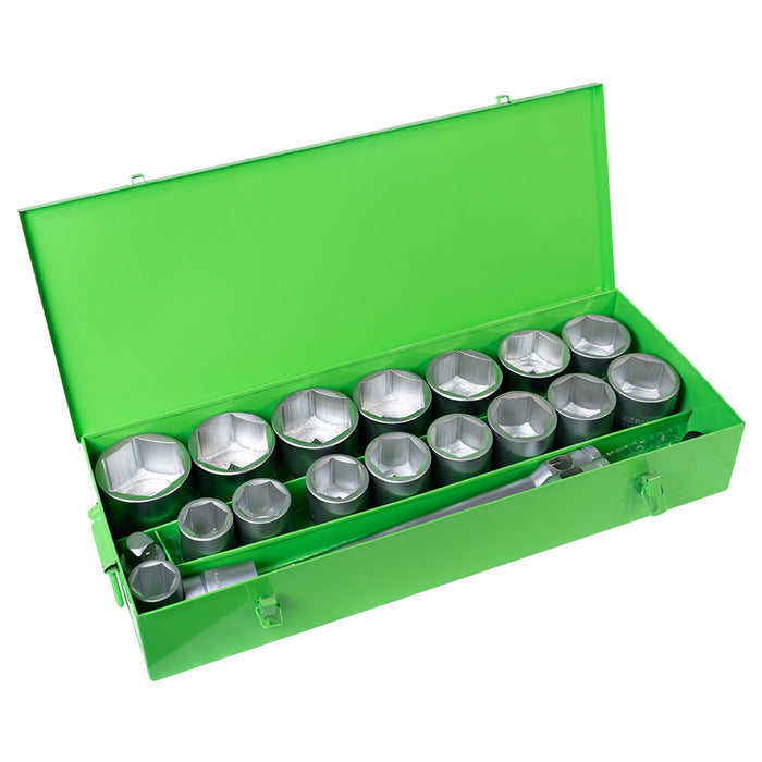 ESTUCHE METÁLICO CON 22 PIEZAS DE AUTOCLÉ DE 1" EN HEXAGONAL CINCADO - 51616