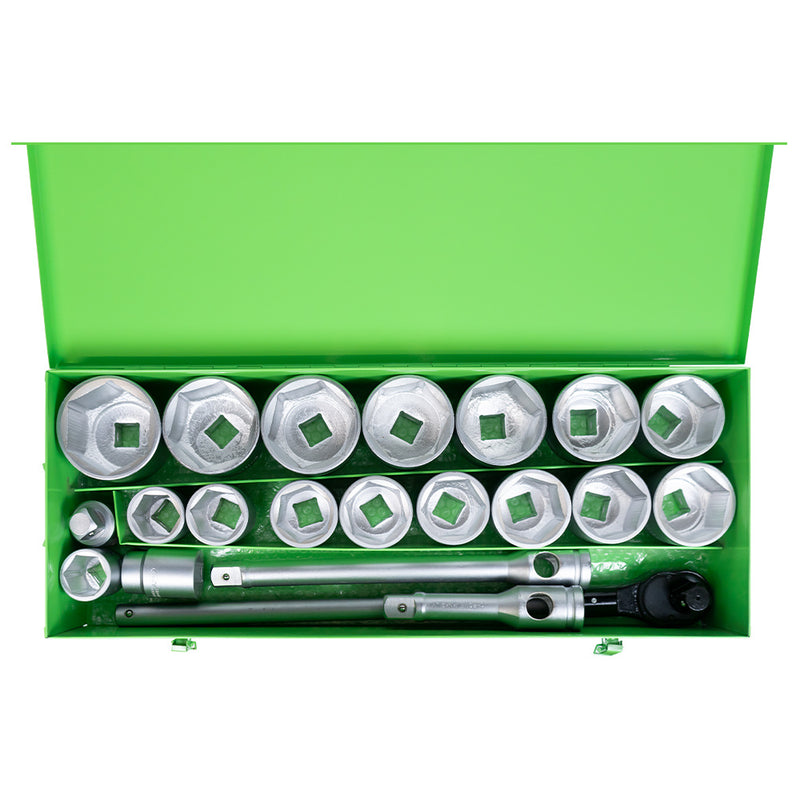 ESTUCHE METÁLICO CON 22 PIEZAS DE AUTOCLÉ DE 1" EN HEXAGONAL CINCADO - 51616