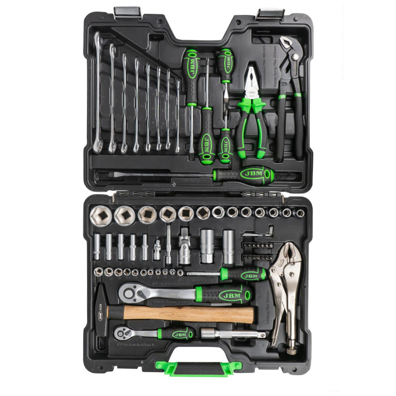 MALETÍN DE HERRAMIENTAS DE 72 PIEZAS CON VASOS HEXAGONALES CINCADO - 51818