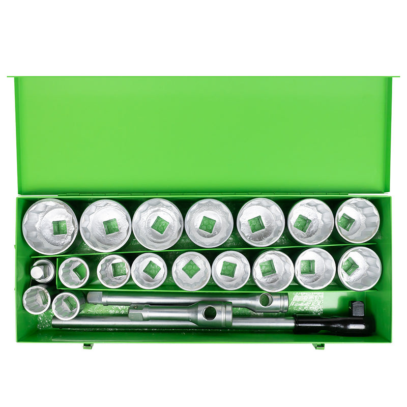 ESTUCHE METÁLICO CON 22 PIEZAS DE AUTOCLÉ DE 1" EN 12 CANTOS CINCADO - 51855