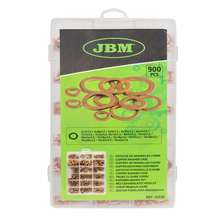 ESTUCHE DE ARANDELAS DE COBRE 900PCS - 52030