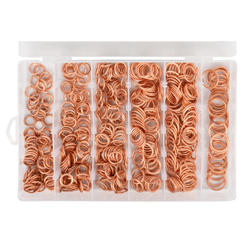 ESTUCHE DE ARANDELAS DE COBRE PARA TAPÓN DE CÁRTER 525PCS -52163