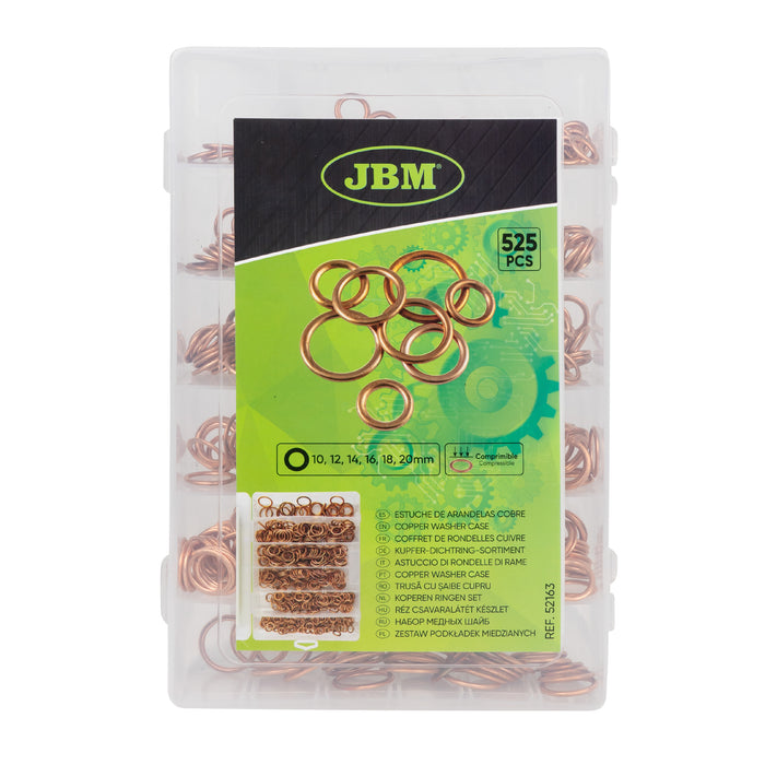 ESTUCHE DE ARANDELAS DE COBRE PARA TAPÓN DE CÁRTER 525PCS -52163