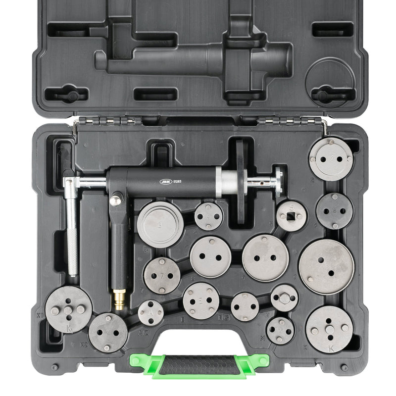 KIT REPOSICIONADOR PARA PISTONES DE FRENO CON PISTOLA 16PCS -52636