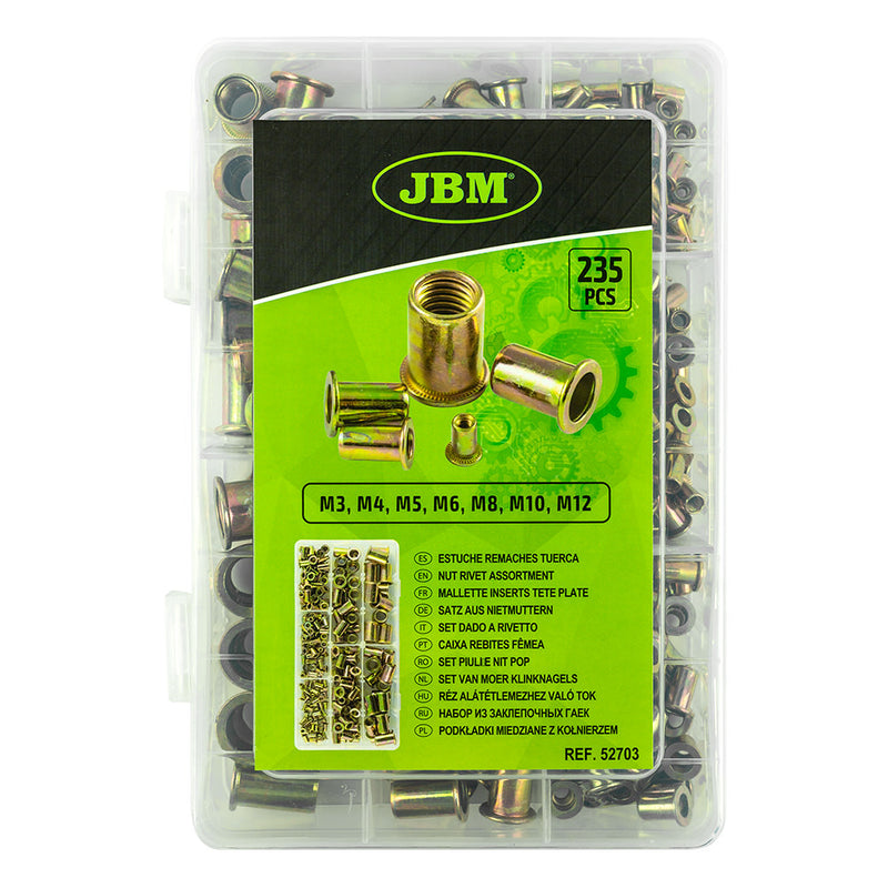 ESTUCHE DE REMACHES TUERCA 235PCS - 52703