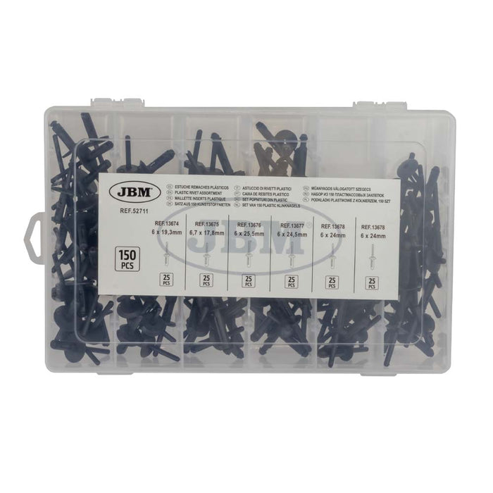 ESTUCHE DE REMACHES PLÁSTICOS 150PCS -52711