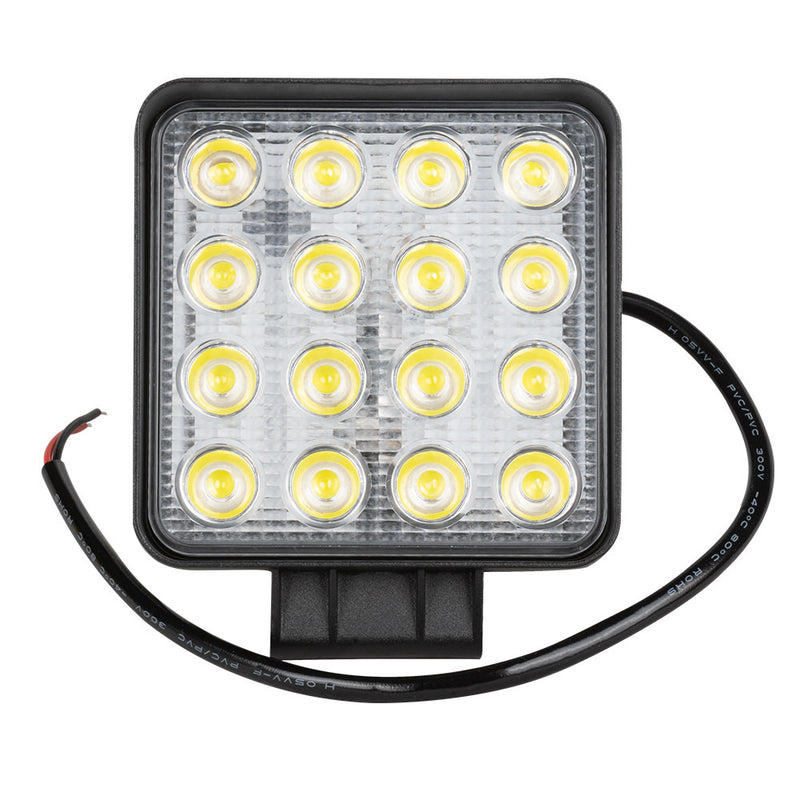 FARO DE TRABAJO DE 16 LEDS 48W CUADRADO LUZ DISPERSA - 53045