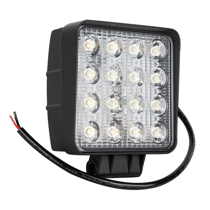 FARO DE TRABAJO DE 16 LEDS 48W CUADRADO LUZ DISPERSA - 53045