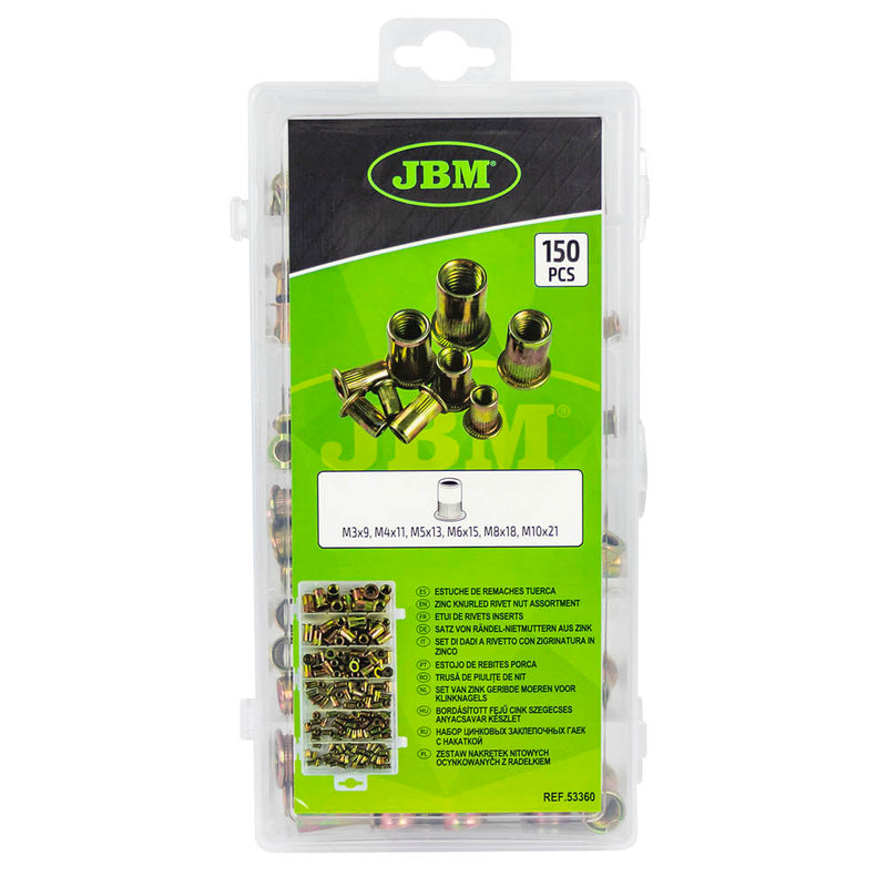 ESTUCHE DE REMACHES TUERCA 150PCS -53360