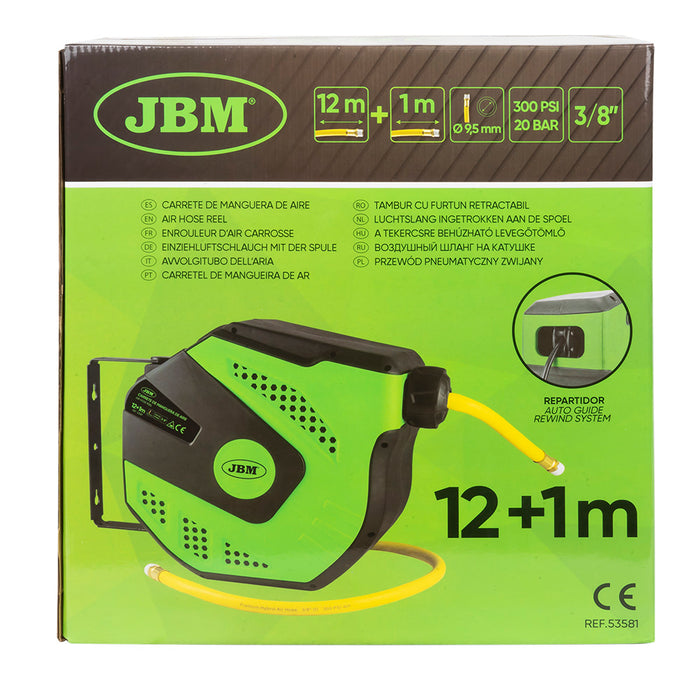 CARRETE DE MANGUERA DE AIRE 13M - VERDE - 53581