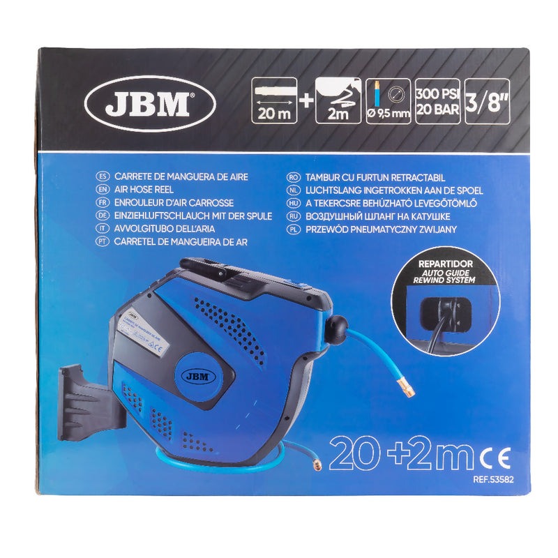 CARRETE DE MANGUERA DE AIRE 22M- AZUL - 53582