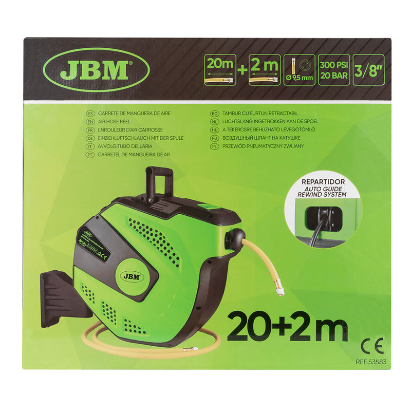 CARRETE DE MANGUERA DE AIRE 22M - VERDE - 53583