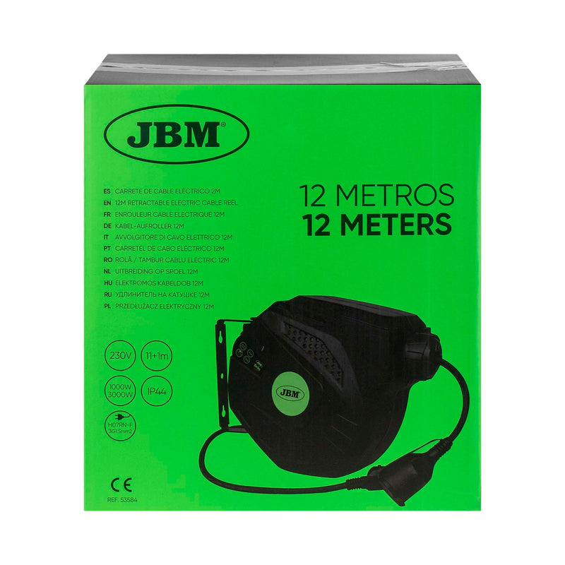 Enrolador de cabo elétrico - 12 m - Verde - 53584