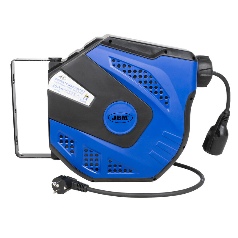 CARRETE DE CABLE ELÉCTRICO 21M - AZUL - 53585