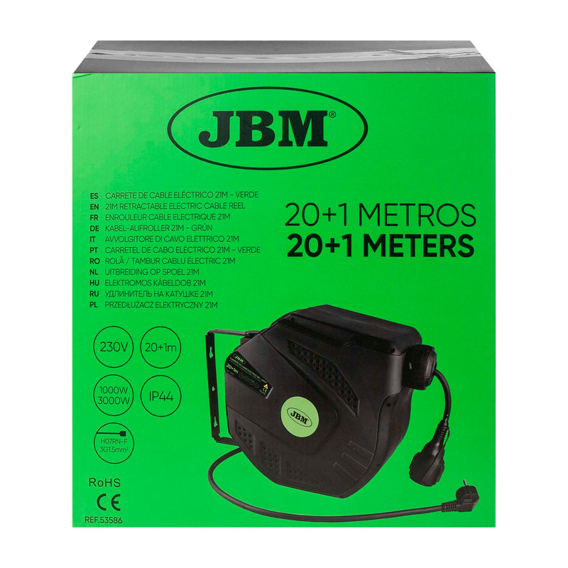 Enrolador de cabo elétrico de 21 m - Verde - 53586