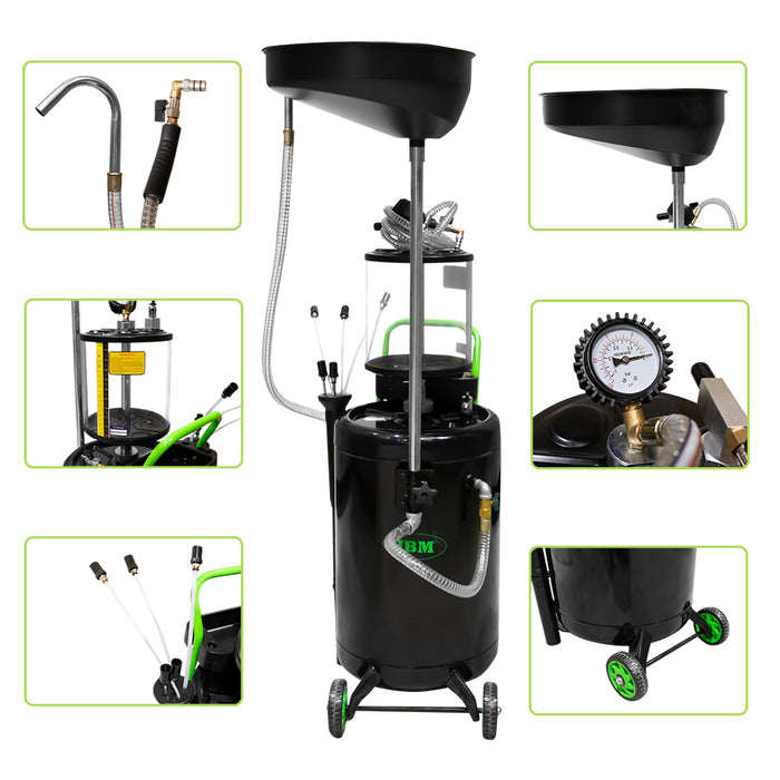 53874 RECOGEDOR DE ACEITE 90L CON SISTEMA DE ASPIRACIÓN - 53874