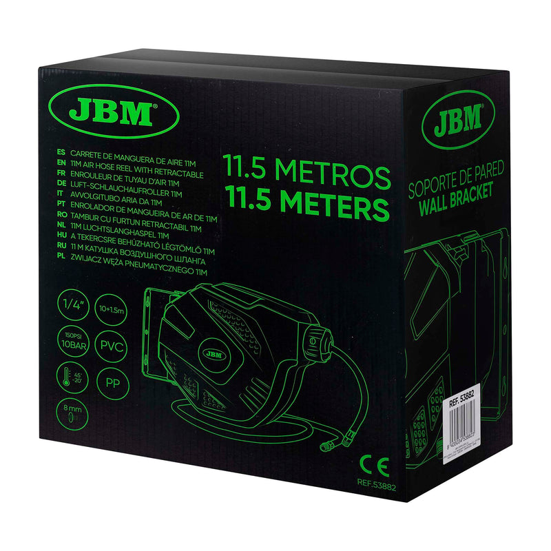 Enrolador de mangueira de ar de 11 m - Verde - 53882