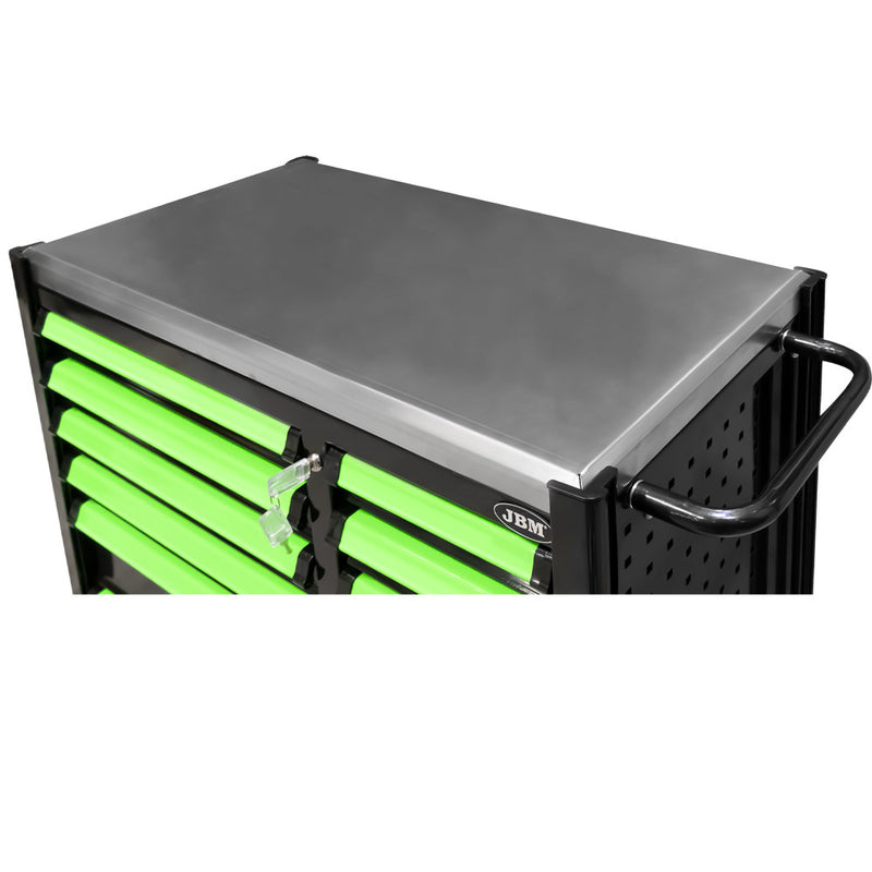 CARRO DE HERRAMIENTAS CON 12 CAJONES - VERDE - ARMADO - 53939