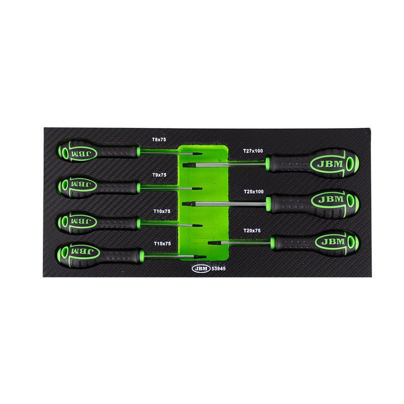 SET DE 7 DESTORNILLADORES EN TORX CON MODULO EVA CARBONO - 53945