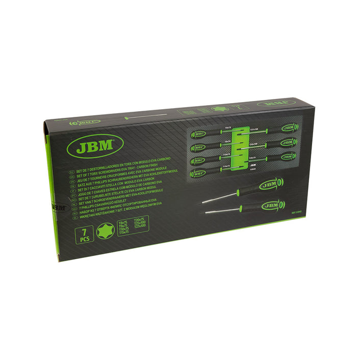 SET DE 7 DESTORNILLADORES EN TORX CON MODULO EVA CARBONO - 53945