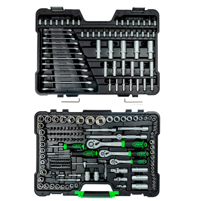 MALETÍN DE HERRAMIENTAS DE 216 PIEZAS CON VASOS HEXAGONALES CINCADO - 54034