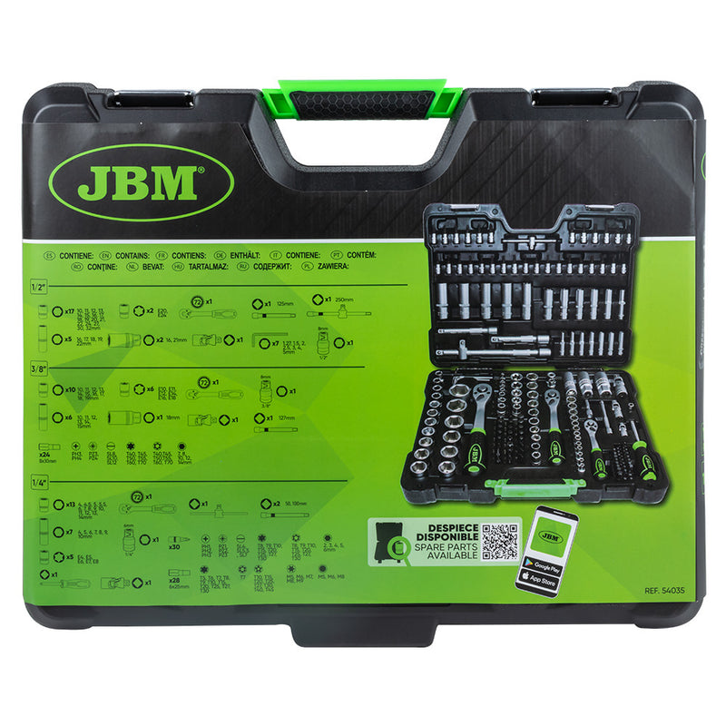 MALETÍN DE HERRAMIENTAS DE 179 PIEZAS CON VASOS HEXAGONALES CINCADO - 54035