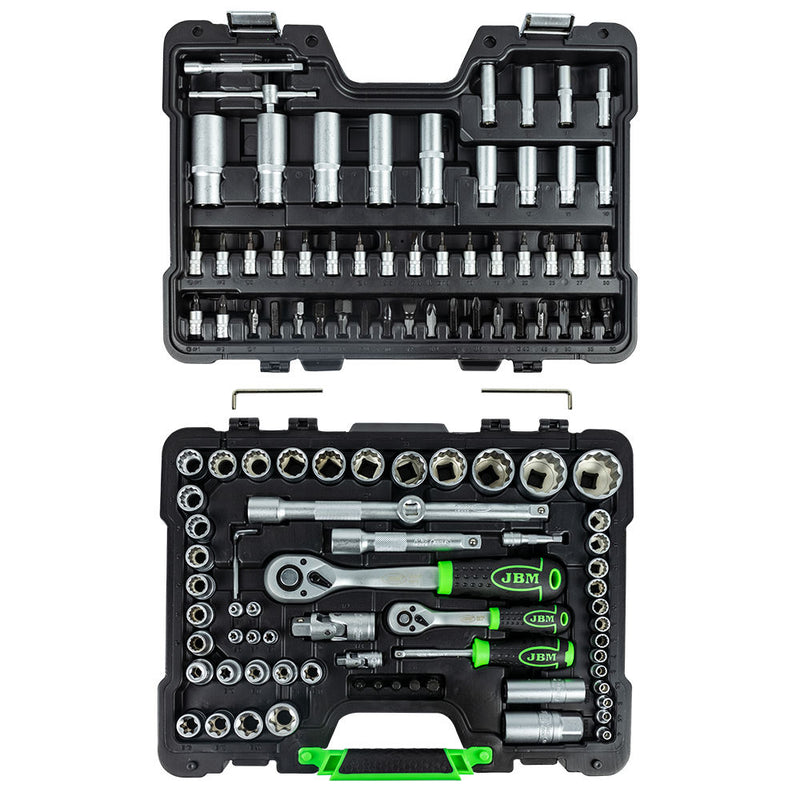 MALETÍN DE HERRAMIENTAS DE 113 PIEZAS CON VASOS 12 CANTOS CINCADO - 54036