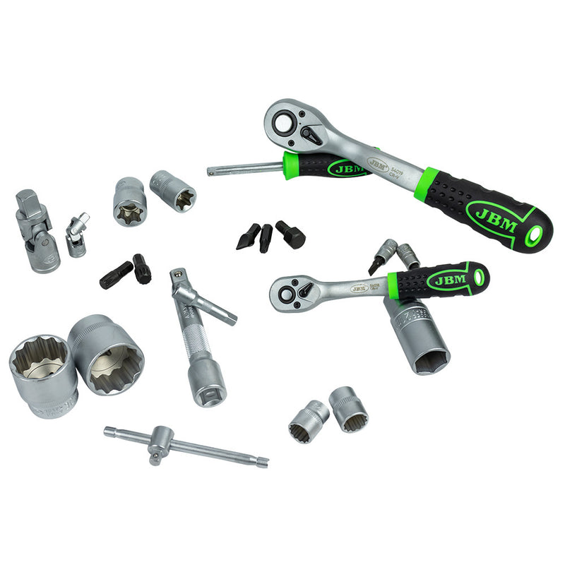 MALETÍN DE HERRAMIENTAS DE 113 PIEZAS CON VASOS 12 CANTOS CINCADO - 54036