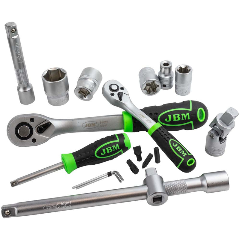 MALETÍN DE HERRAMIENTAS DE 108 PIEZAS CON VASOS HEXAGONALES CINCADO - 54037