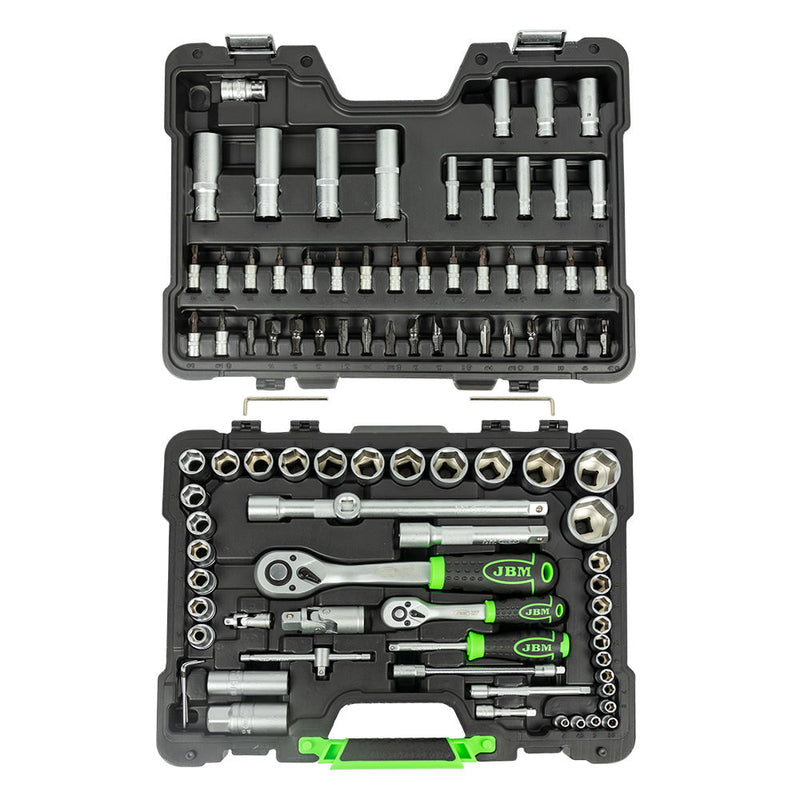 54038 - MALETIN DE HERRAMIENTAS DE 94 PIEZAS CON VASOS HEXAGONALES CINCADO