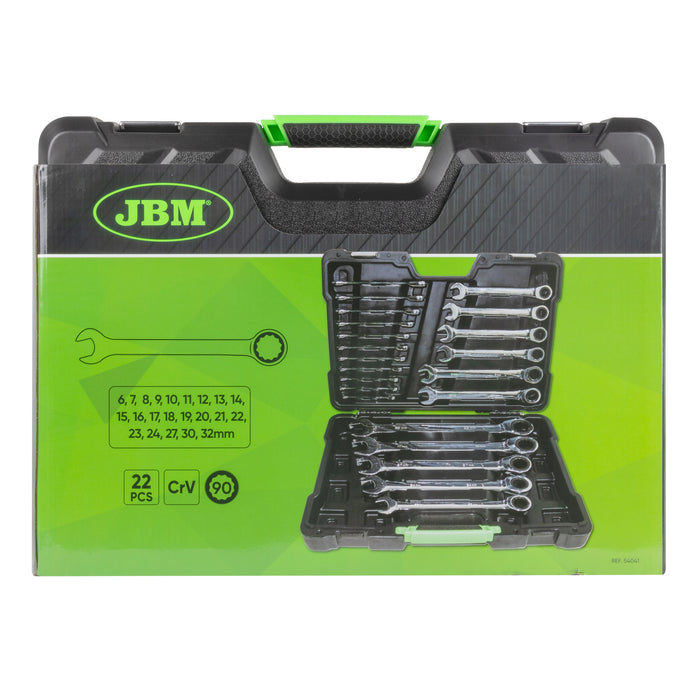SET DE 22 LLAVES COMBINADAS CON TRINQUETE - 54041