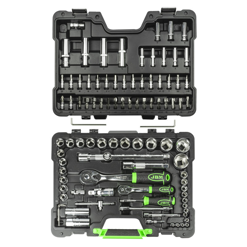 MALETÍN DE HERRAMIENTAS DE 94 PIEZAS CON VASOS HEXAGONALES CROMADO - 54049