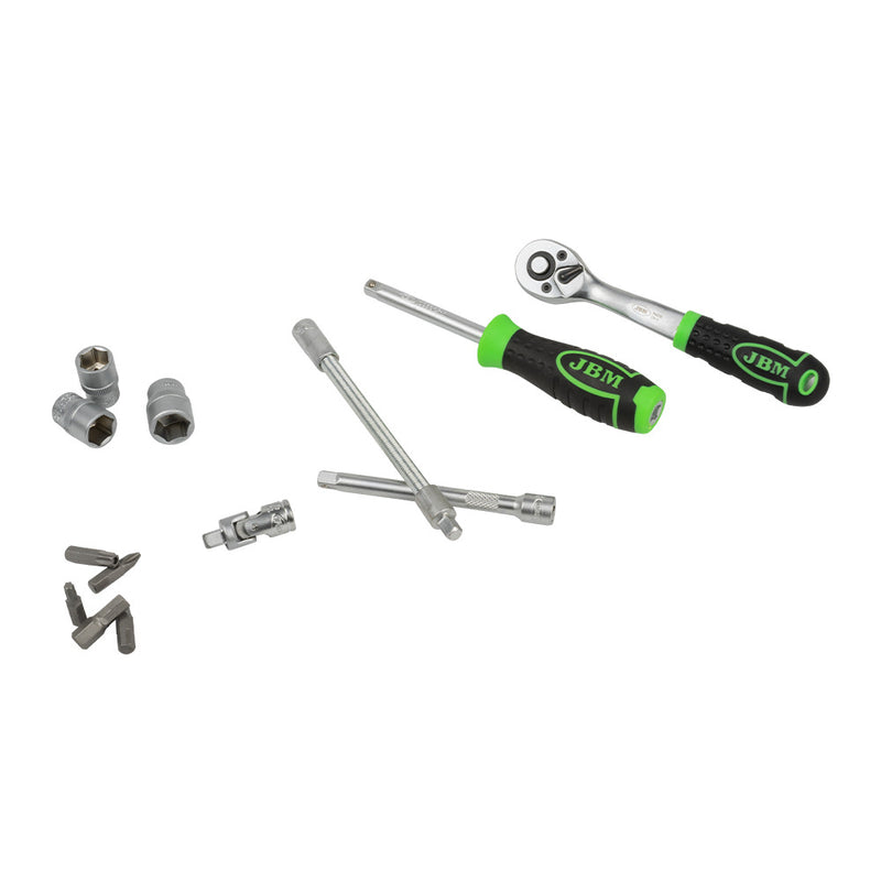 ESTUCHE DE HERRAMIENTAS CON 56 PIEZAS CON VASOS HEXAGONALES 1/4" CINCADO -54105