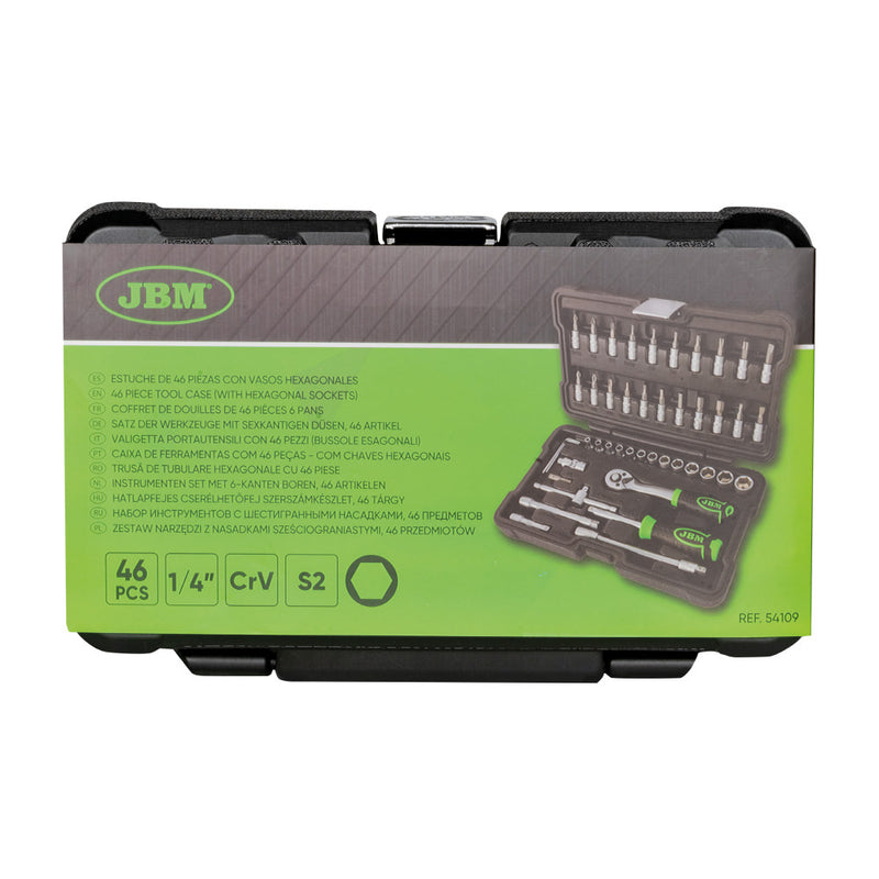 ESTUCHE DE 46 PIEZAS CON VASOS HEXAGONALES CINCADO - 54109