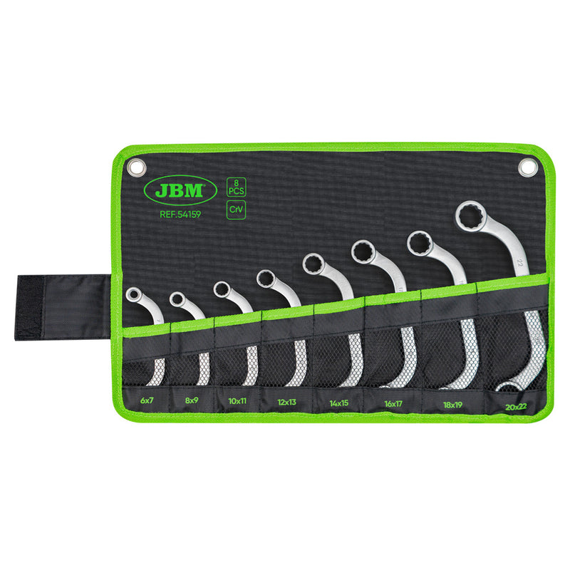 SET 8 LLAVES TIPO "C" CABEZAL REDONDO 12 CANTOS - 54159