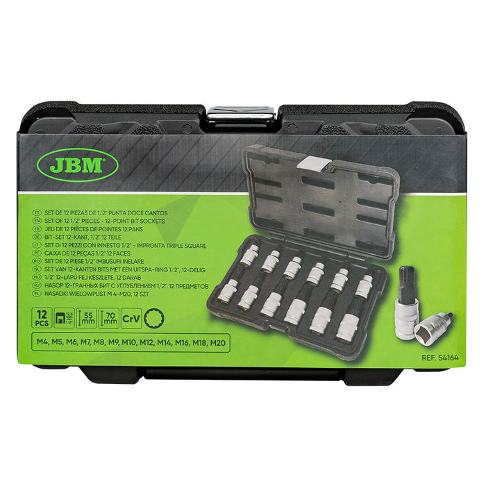 SET DE 12 PIEZAS DE 1/2" PUNTA 12 CANTOS - 54164