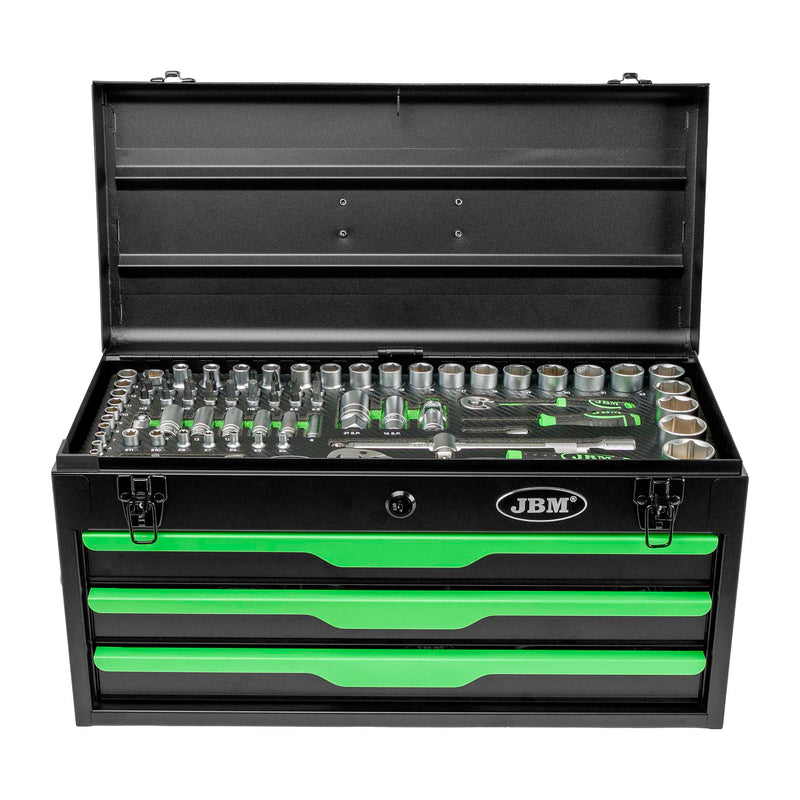 CAJA METÁLICA CON HERRAMIENTAS 143 PIEZAS CINCADO - 54261