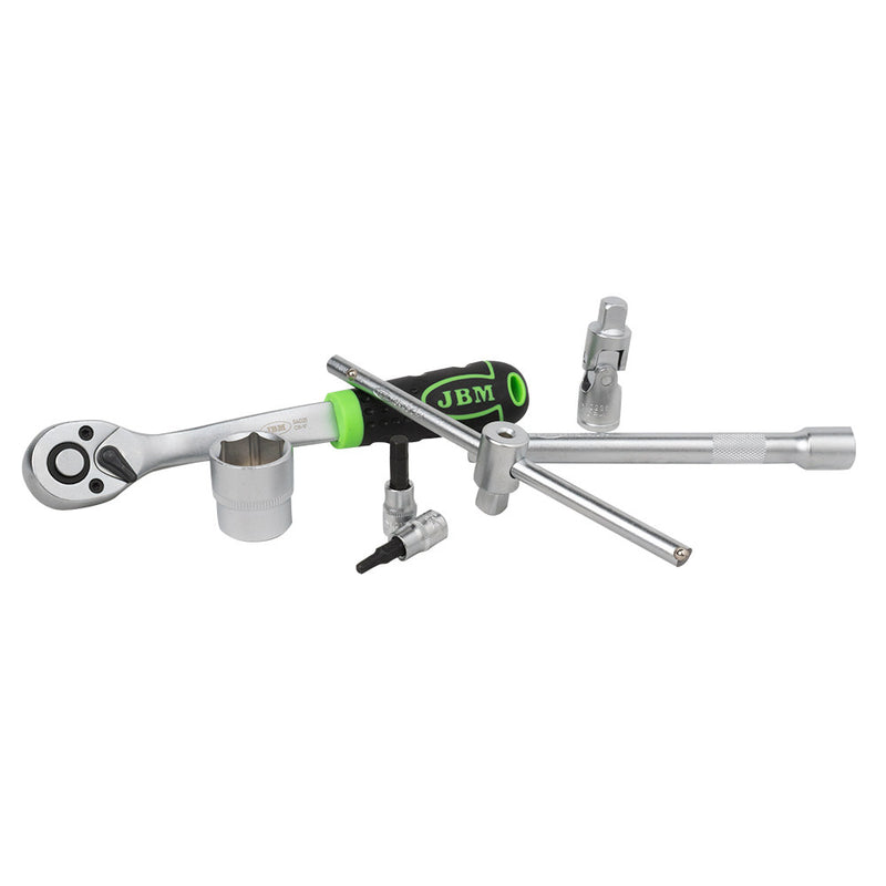 ESTUCHE DE HERRAMIENTAS DE 59 PIEZAS CON VASOS HEXAGONALES 3/8" CINCADO -54277