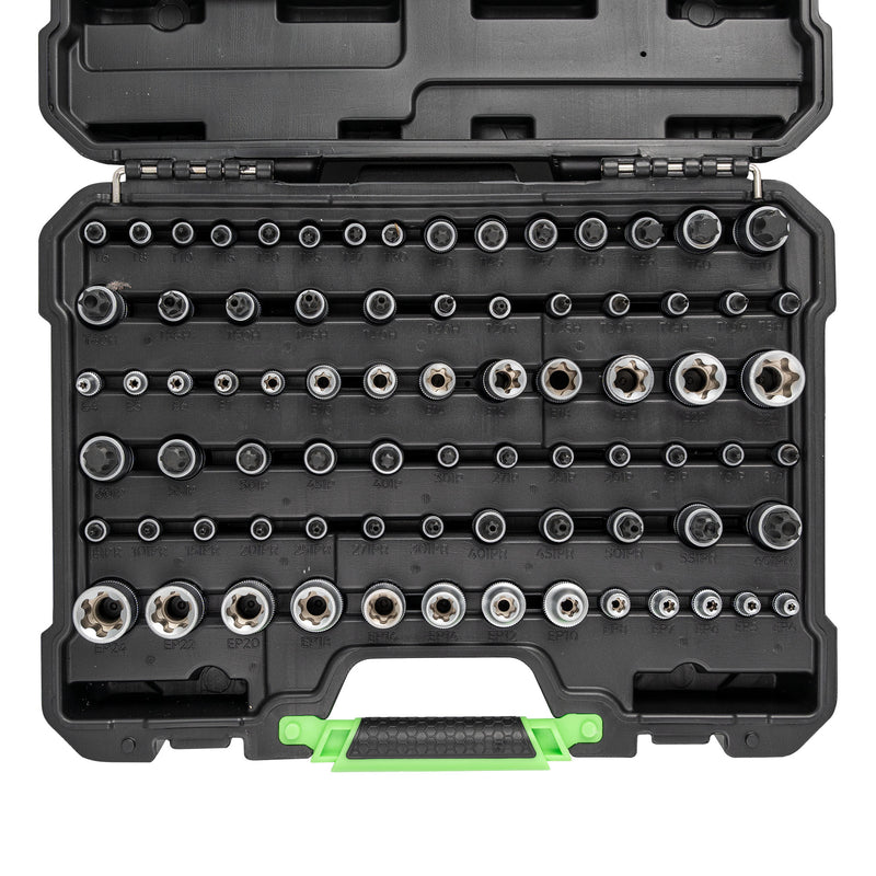 MALETÍN DE VASOS Y PUNTAS TORX / TORX PLUS DE 77 PIEZAS -54539