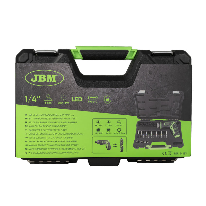 SET DE ATORNILLADOR A BATERÍA Y PUNTAS - 54683