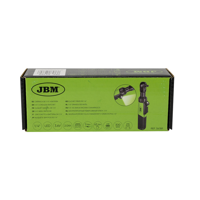 CARRACA DE 1/4” A BATERÍA - 3.6V CON CARGADOR -54769