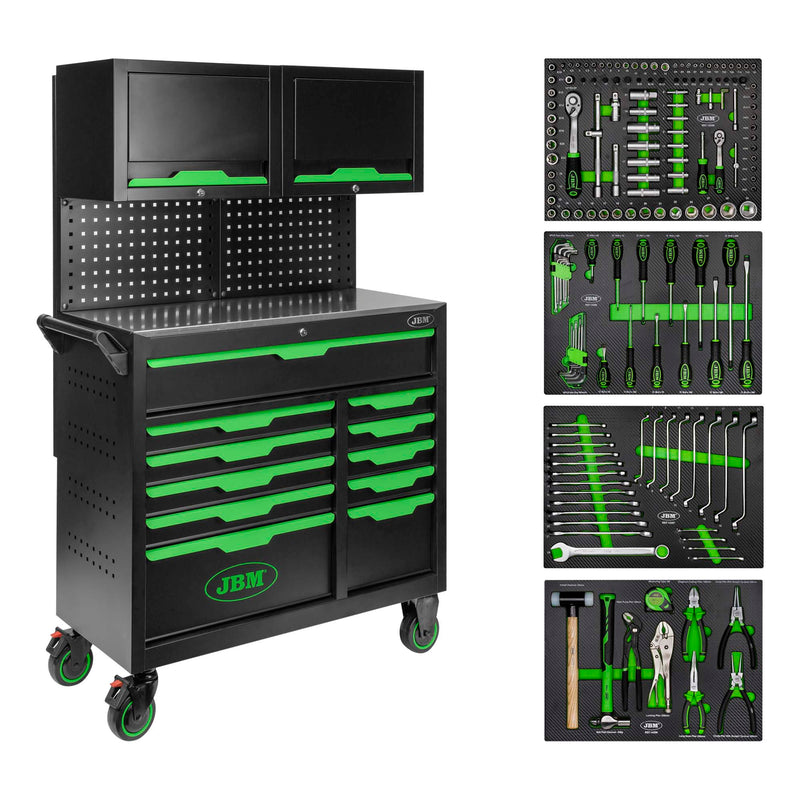 CARRO DE HERRAMIENTAS 11 CAJONES CON PANELES Y ARMARIOS - ARMADO - 55118