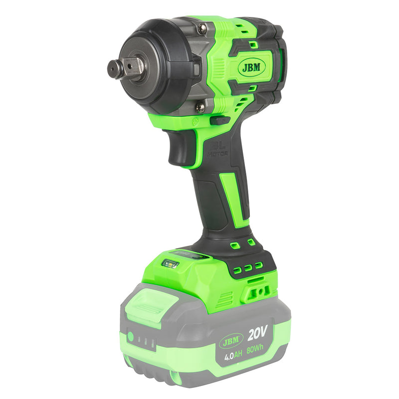 PISTOLA DE IMPACTO BRUSHLESS A BATERÍA 1/2" 800NM - BATERÍA NO INCLUIDA - 60046