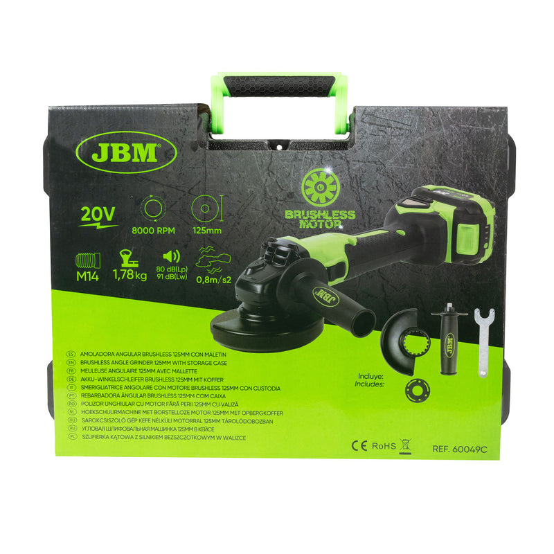 AMOLADORA ANGULAR BRUSHLESS 125MM CON MALETÍN - 60049C