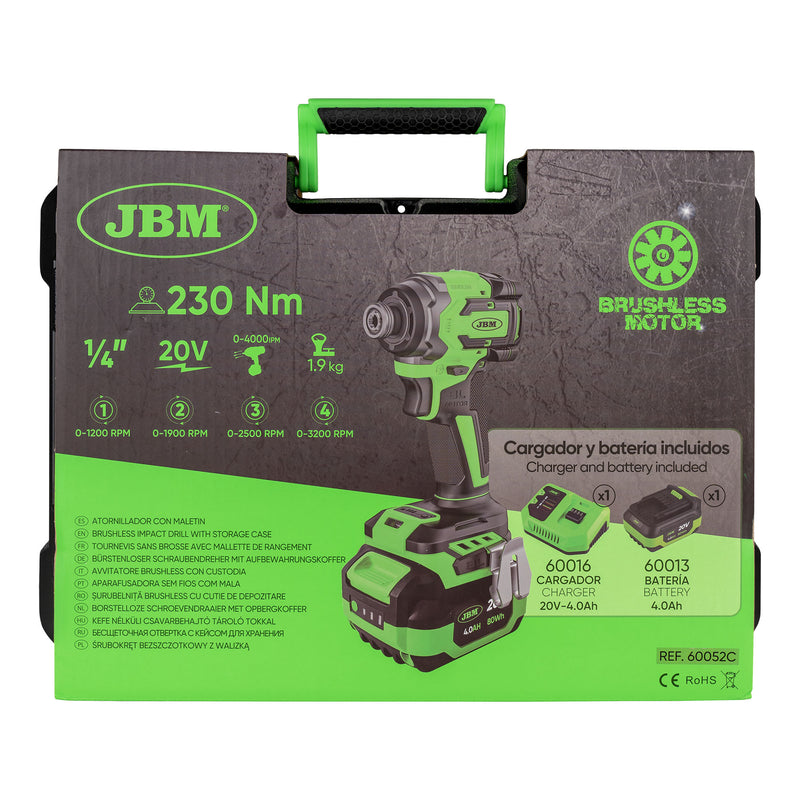 ATORNILLADOR A BATERÍA 1/4" 230NM CON MALETÍN - 60052C