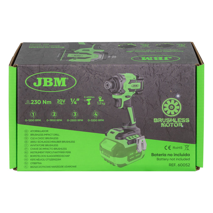 ATORNILLADOR A BATERÍA 1/4" 230NM - 60052 (SOLO CUERPO)