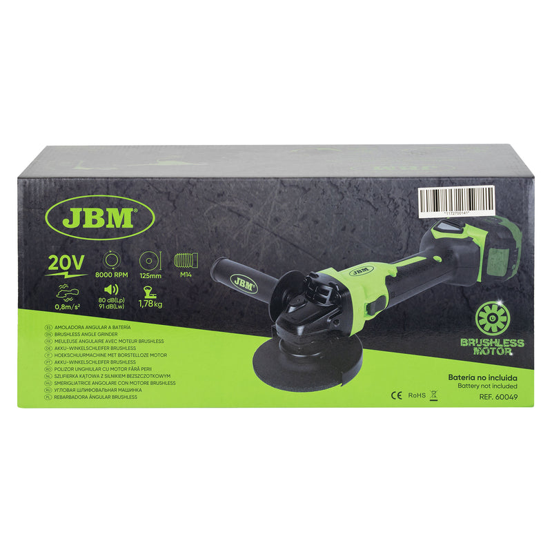 AMOLADORA BRUSHLESS ANGULAR A BATERÍA SOLO CUERPO - 125MM - 60049
